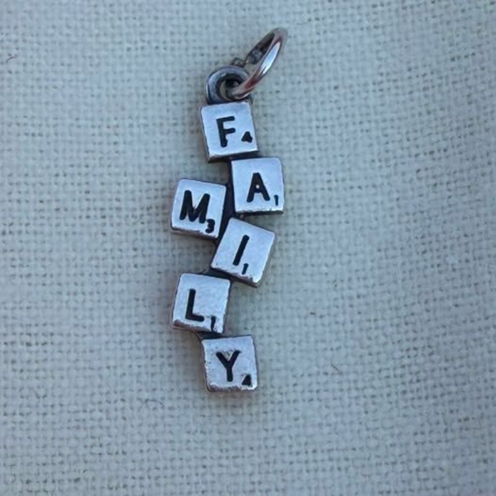 James Avery Retired FAMILY Scrabble Tile Charm Sterling